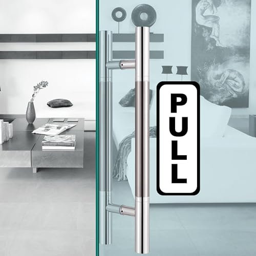 Lot de 4 autocollants verticaux pour porte à ouvrir et fermer – Autocollant en vinyle imperméable