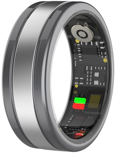 findtime Smart Ring Fitnessring Android iOS Schrittzähler Smartringe für Herren Smartringe für Damen Gold Silber Fitness Ring Pulsmesser Sleep Tracker Aktivitätstracker Smartring Fitness Tracker Ring