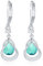 Silber Ohrringe Geburtsstein hängend ohrringe 14K silber hängend silber ohrringe Feine Schmuckstücke Geburtstagsgeschenke für Frauen Damen(Weißgold März)