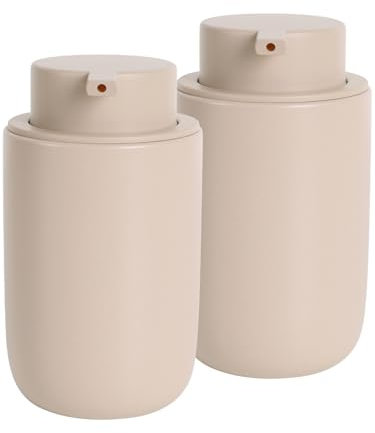 BosilunLife 2 Pack Ceramic Soap Dispenser, 350ml Refillable Hand Soap & Lotion Dispenser with Rust-Proof Pump, Liquid Pump Bottles for Bathroom, Kitchen, Home & Office