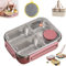 Escentio Lunch Box, Bento Box Adult Nestable Umami Space Saving, Bento Box Umami, Stainless Steel Bento Lunch Box, With Fork Spoon Sauce Box (Pink-B)