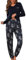 Jahetuul Pigiama Donna Cotone Scollo a V Maniche Lunghe e Pantaloni del Pigiama Stampati con Tasche 2 Pezzi Pigiama Donna Lungo Morbido e Confortevole con Coulisse