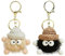 Porte Clef Peluche, 2 Pièces Personnalisé Porte-Clés en Peluche Animaux Mignons Porte-clés Porte-clés Pour Voiture Porte-clés Avec Peluche Douce et Mignonne Porte Clef Voiture Femme