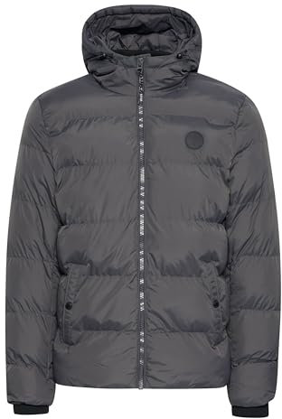 Indicode IDRapse Herren Steppjacke Winterjacke Jacke mit Kapuze Gummizug Rippbündchen Eingrifftaschen Label-Details Regular fit, Größe:3XL, Farbe:Forged Iron (919)