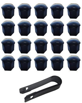VSREI Radschraubenkappen 17mm Radmutterkappen Set - mit 20 Sechskant-Reifen Muttern-Abdeckungen, Abdeckkappen für Radschrauben Universal Radmuttern Kappen Radbolzen Kappen Rad Mutter Cap (Schwarz)