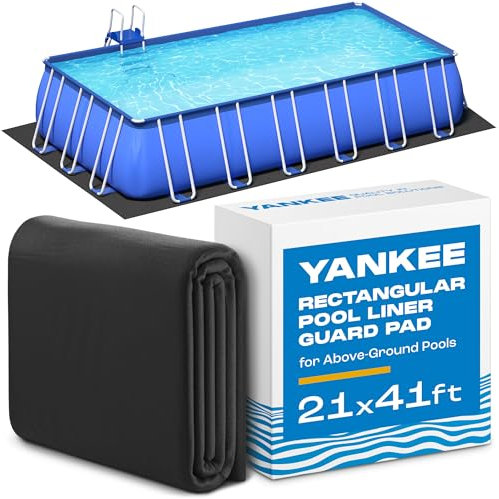 Yankee Pool Liner Pad, 21x41 Ft Rectangular Puncture Proof Pool Mat, Above Ground Pool Liner Protector Against Tearing, Grass, Under Pad to Prolong Swimming Pool Liner Life