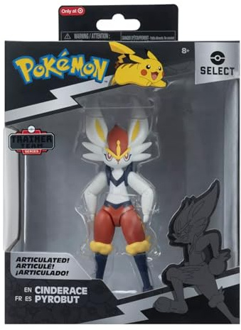 Pokémon Select Cinderace - 6-Inch Super-Articulated Figure with 15 Plus Points of Articulation