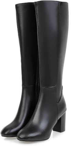 ticticlily Stivali Donna Scarpe a Punta al Ginocchio Tacchi Alti Stivaletti Casual Eleganti per Autunno