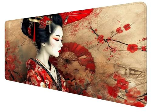 Tapis de Souris Gamer Japon Tapis de Souris XXL 1500x800x3mm Tapis Souris Femme Mperméable Tapis de Bureau Base en Caoutchouc Antidérapante Tapis de Souris, Tapis Clavier Fourniture Bureau D-481
