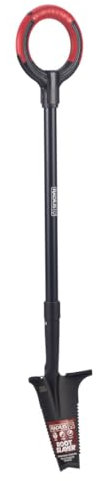 ROOTSLAYER – Venteo – Profi Spaten speziell massiv – Venteo – Rot – Erwachsene – ultrascharfe Zähne aus Stahl – extrem robust und leicht
