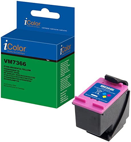 iColor Recycled/Rebuilt by Deskjet 3760, HP: Tintenpatrone, ersetzt HP N9K07AE, 304XL, Cyan, Magenta, Yellow (Deskjet 3762, Nachfülltinten, Original)