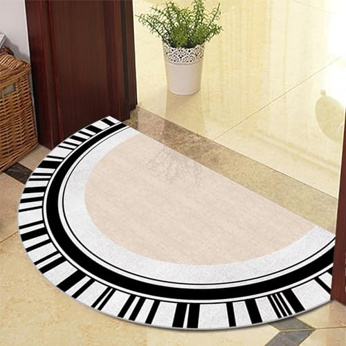 Dostear Halbrunder Teppich FußMatte Halbrund Hereinspaziert Fussmatten HaustüR Bodenmatte Innen Fussmatte Kitchen Mat Deko Eingangsbereich Aussen 60x90cm 2526-6