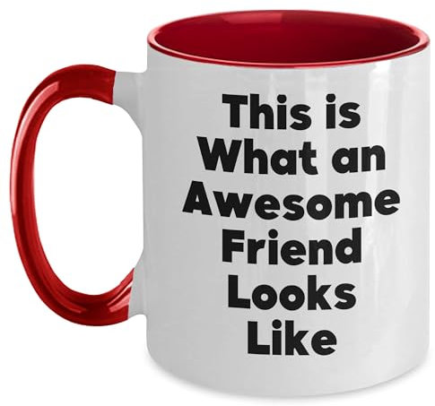 «This Is What An Awesome Friend» divertida taza de café de dos tonos para cumpleaños regalo único de amigos para hombres y mujeres