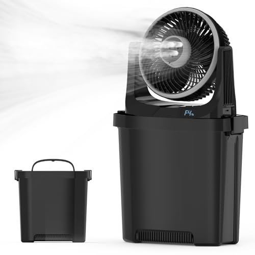 EasyAcc Aire Acondicionado Portátil 7000ML con Mando, Ventilador Enfriador de Aire con Batería de 20000 mAh, Ventilador para Camping 116 Horas, Oscilación de 90°, 3 Modos para Patio, Pesca y Barbacoa