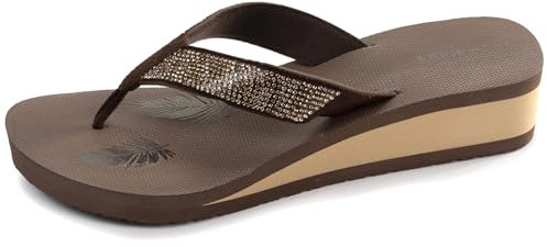 Isotoner Tongs femme à talon de 4 cm, ultra confortables, 40 EU, chocolat