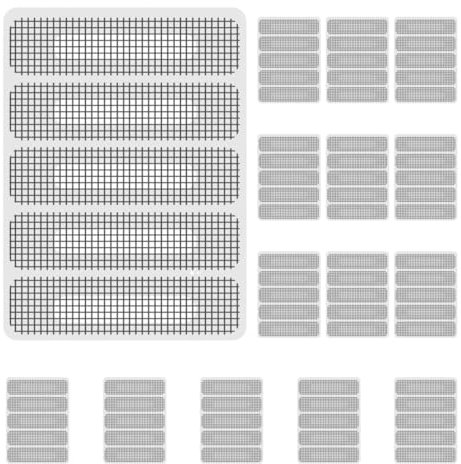 WUSJCOF Kit de reparación de redes de insectos 80 piezas Mosquitera autoadhesiva con cierre de velcro Cinta adhesiva Tela mosquitera Enrollables Mosquiteras para ventanas y puertas