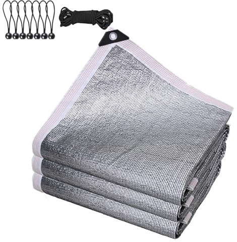 Red de sombreado, red de protección solar, 3 x 7 m, invernadero de jardín, red de sombra con ojales, 90 % de tasa de sombreado, resistente a los rayos UV, toldo para jardín y plantas exteriores, con