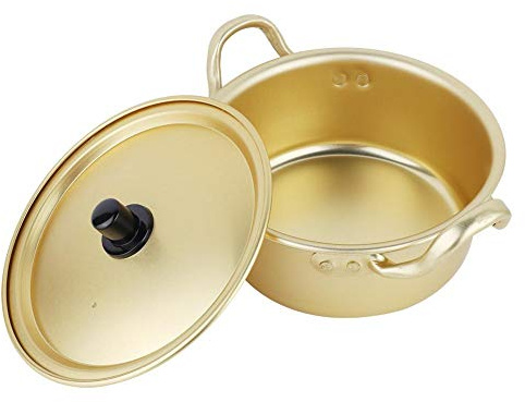 JOYANCE Soup Pot, Korean Ramen Noodle Pot, Korean Yellow Aluminium Stockpot Instant Noodles Pot, Cooking Accessory (16 cm)