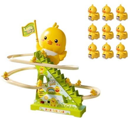 Ysyqkn Juguete de Pequeños para Subir Escaleras con Música. de Creativa Y Fácil de para Niños Y Niñas. Regalos Navideños, 9 Patos