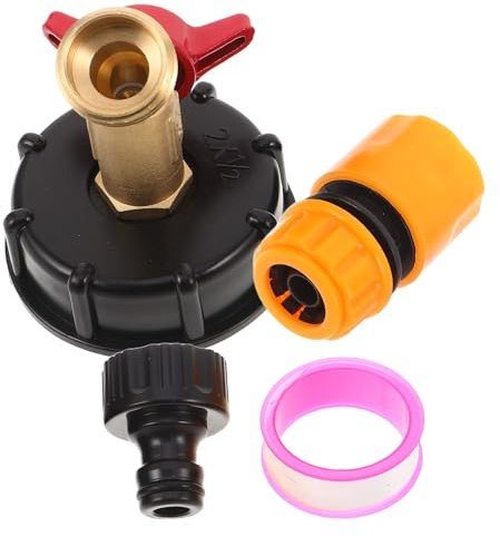 VALICLUD IBC Adapter 1/2 Zoll NPS Gartenschlauch Schnellkupplung aus Massivem Messing mit Auslaufsicherer Wasserhahnkupplung und Schmetterlingsventil für Gartenbewässerung