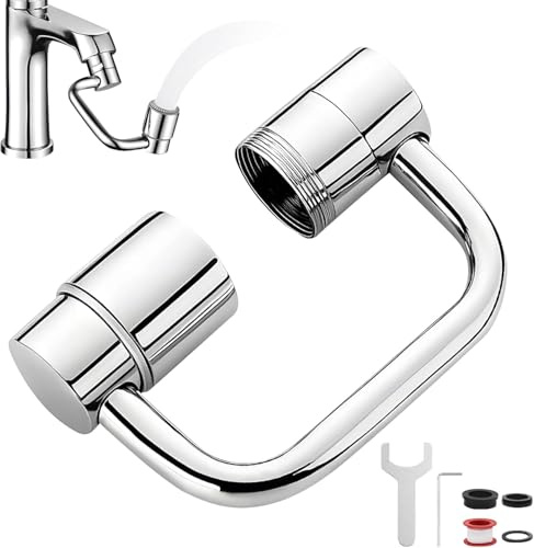 Extension de Fixation de Robinet 1080° Rotative, Accessoires de Robinet d'aérateur, Flexible Robinet d'extension Multifonctionnel, pour Salle de Bain et Cuisine