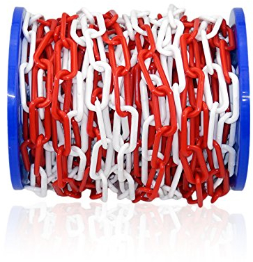 D?rner & Helmer Kunststoff-Absperrkette 12,5m | ? 8mm rot/wei? Parkplatzsperre Plastikkette Kette (12,5 m / 8 mm)