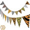 Boao 2 Stück Dschungel Safari Banner Tier Thema Bunting Banner Leoparden Muster und 2 Stück Seil für Baby Party Geburtstag Jahrestag Tier Party Dekoration (Leoparden Muster, 18 cm x 21 cm)