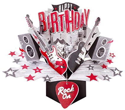 Happy Birthday Rock Pop-Up Greeting Card Original Second Nature 3D Pop Up Cards