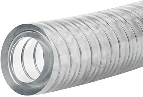 USA Sealing ZUSA-HT-3083 FDA Steel Wire Reinforced PVC Tubing, 1/2 ID, 3/4 OD, 50' Length