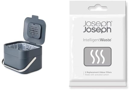 Joseph Joseph Stack 4 - Cubo De Basura, Gris + Filtros Antiolor