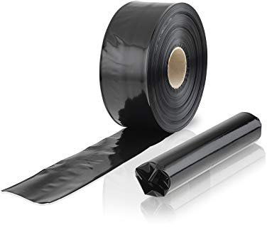WPTrading - 1 x Rolle Schlauchfolie 200 mm x 250 lfm (100my) Schwarz - LDPE-Folie als spezielle Beutel Verpackung lebensmittelecht - Individuelle Flachbeutel Folien Verpackung für Lebensmittel