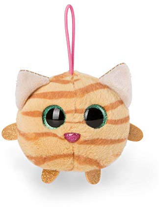 NICI 46871 NICIdoos BallBies Katze mit Loop 9 cm – Kuscheltier Katze für Kinder & Erwachsene ab 3 Jahren – Flauschiges Schmusetier mit großen Glitzeraugen zum Spielen, Sammeln & Kuscheln