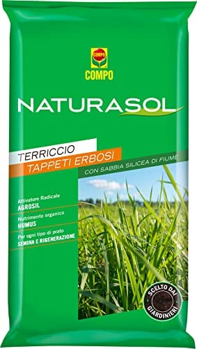 COMPO Naturasol Tappeti Erbosi, Terriccio per Tappeti Erbosi, Per la Semina e Rigenerazione di Tutti i Tipi di Prato, Sacco 70 L