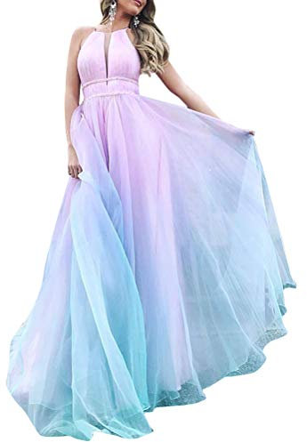 Minetom Donne Lunga Vestito da Cocktail da Sera Elegante Damigella d'Onore D Multicolore XS