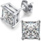Ohrstecker Silber 925 Herren, Ohrringe Herren Silber, Quadrat Silber Ohrringe, Ohrstecker Eckig Diamant Weiss Gold