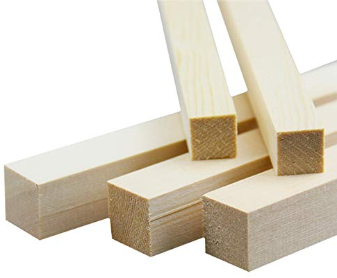 LOKIH 5pcs Kiefernquadratische Hölzerne Stöcke Holzleisten Ideal Auch Für Den Modellbau, Heimtextilien,15mmx15mmx100mm(5pcs)