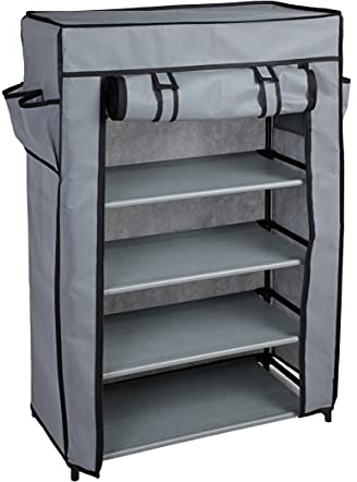 axentia Schuhschrank, Legierter Stahl, grau, ca. 60 x 88 x 30 cm