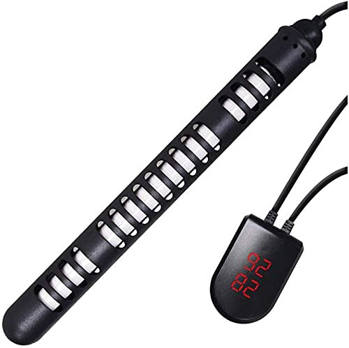 H&RB Varilla De Calentamiento De Acuario Calentadores De Pecera Ajustables Termostato Sumergible Temperatura A Prueba De Explosiones Pantalla Digital Calentador Stick,1000W