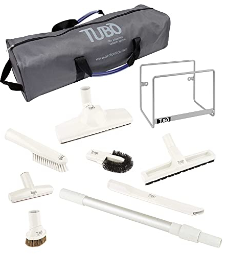 AERTECNICA kit di spazzole per aspirapolvere con prolunga telescopica, 7 spazzole universali Ø32, gancio per tubo e sacca, Tubò Star AP244T