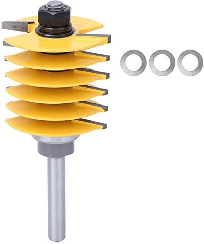 Lager-Keilzinken-Fräser, Finger-Klebe-Fräser, Klinge mit 1,81 Zoll Durchmesser umkehrbar für Dichteplatten Spanplatten Massivholz Holzbearbeitung