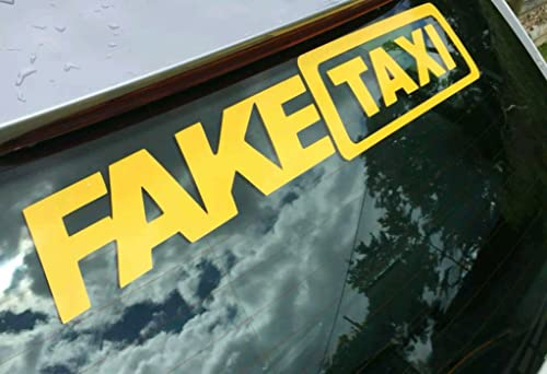 myrockshirt Fake Taxi Aufkleber Scheibe Heckscheibe 60 cm Heckscheibenaufkleber Sticker
