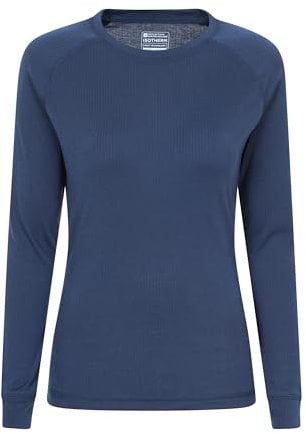 Mountain Warehouse Talus Womens Long Sleeves Baselayer Top - Thermal Underwear, Lightweight Ladies Shirt, Breathable, Warm & Easy Care - Spring Summer & Outdoors Navy Women's Size 26