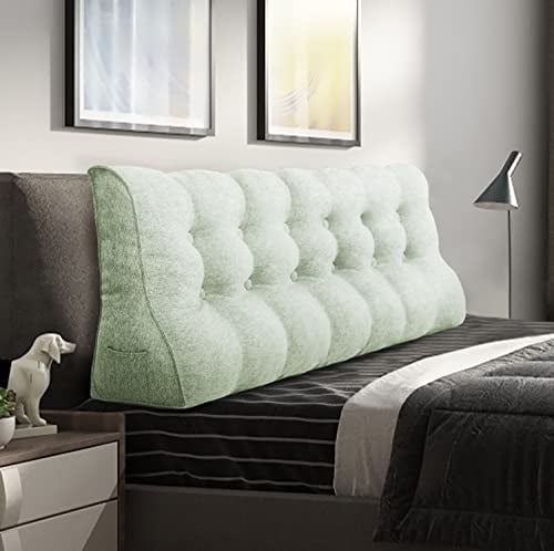 Johnear Rückenkissen Lendenkissen für Sofa Bett Rückenlehne Groß Leinen Bücherkissen Lesekissen Hohe Kopfteil zweireihig Kopfkissen Wandkissen Beinkissen (Weiß,180 x 26 x 55cm)