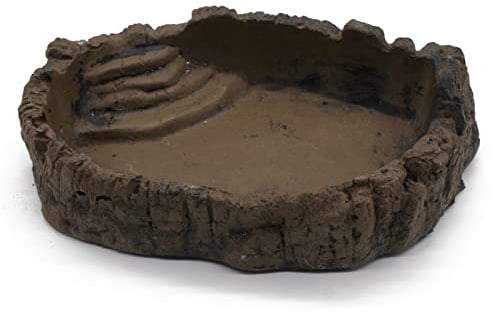 ZooPaul Terrarium Reptilien Schale braun XL ca. 26x19x6 cm (L/B/H) Trink Wasserschale Wassernapf Futterbar