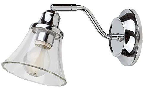 Rabalux Antoine 3207 - Lámpara de pared y baño (metal cromado, E14, máx. 40 W, IP44, altura: 13 cm, longitud: 11 cm, ancho: 21 cm, regulable)
