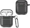 GOKEN Cover per Airpods 1/2, Silicone TPU Fibra di Carbonio Custodia, Protettiva Case con Moschettone, Antiurto Protezione Shell, LED Frontale Visibile, Nero