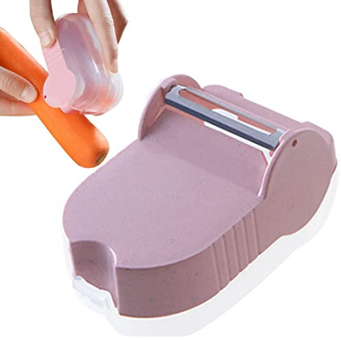 delr verdure - Pelapatate grande | pomodori con texture antiscivolo leggera con scatola portaoggetti per lama in acciaio inossidabile per pera