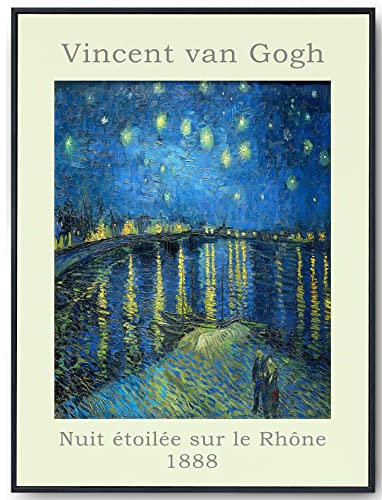 JOPRICO Vincent van Gogh Poster - Sternennacht über der Rhone - Ausstellungsposter 50x70 cm - mattes Galeriepapier