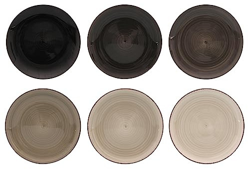 Hit Studio Tavola Frühstücksteller Industrial 6-teiliges Set, 19 cm Durchmesser, sortiert