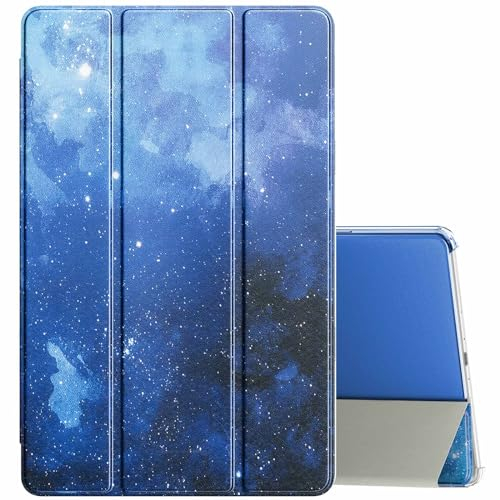 MoKo Hülle für Amazon Fire Max 11 Tablet (13. Generation, 2023) 11, Dünne Leichte PU Leder Tablet Hülle für Kindle Fire 11 Tablet Transluzente PC Rückseite mit Auto Schlaf/Aufwach, Blau Sterne